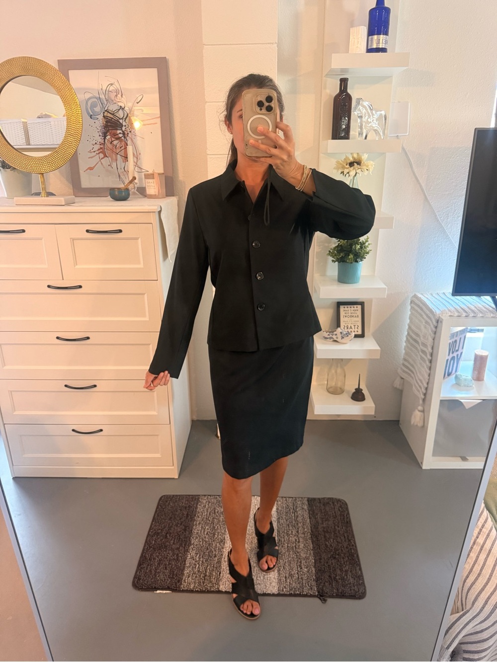 George Black Pencil Skirt with Matching Jacket